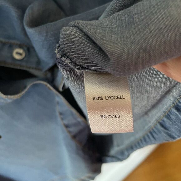 Spence Denim Chambray Lyocell Longsleeved‎ Button up Dress Knee Length Size 4 - Picture 4 of 5
